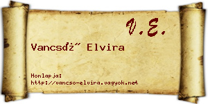 Vancsó Elvira névjegykártya